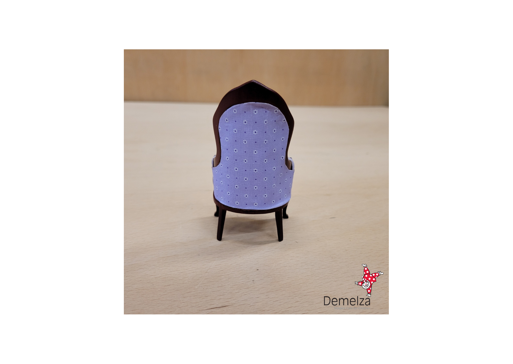 Dolls House 1:12 Scale Mahogany Chair Rear View