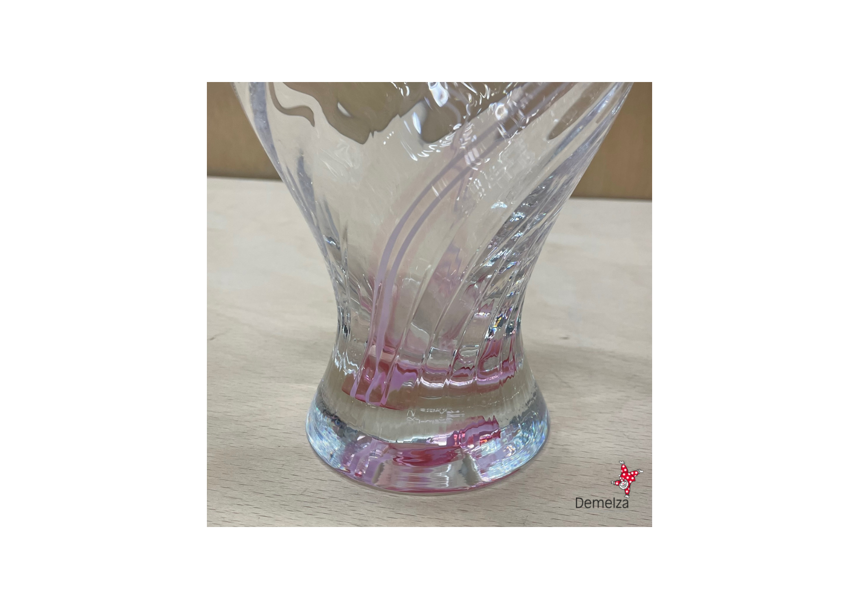 Base of Vintage Caithness Large Pink Glass Vase