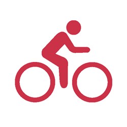 A picture of a person on a bicycle.