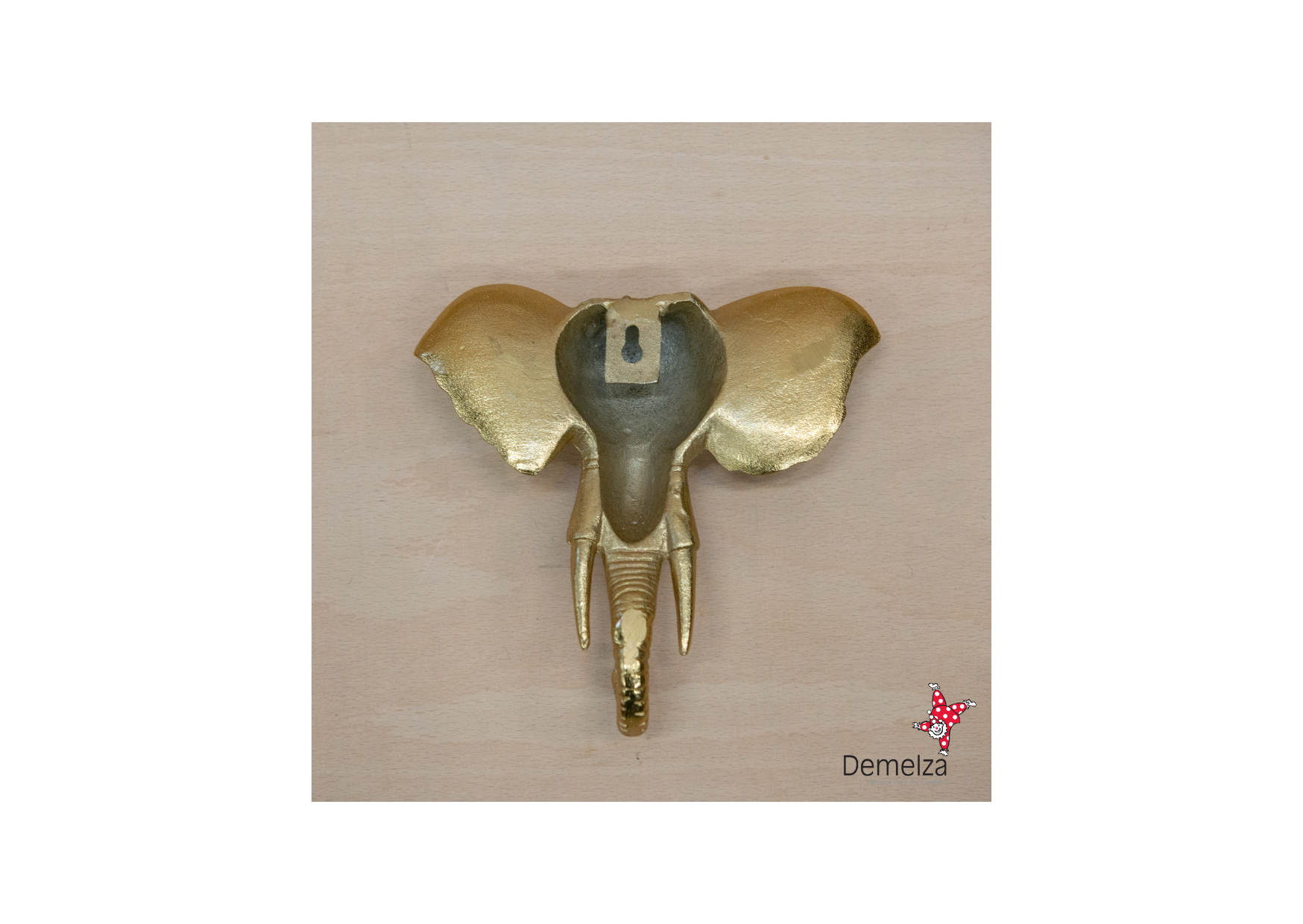 Gold Elephant Wall Decoration Reverse Back View