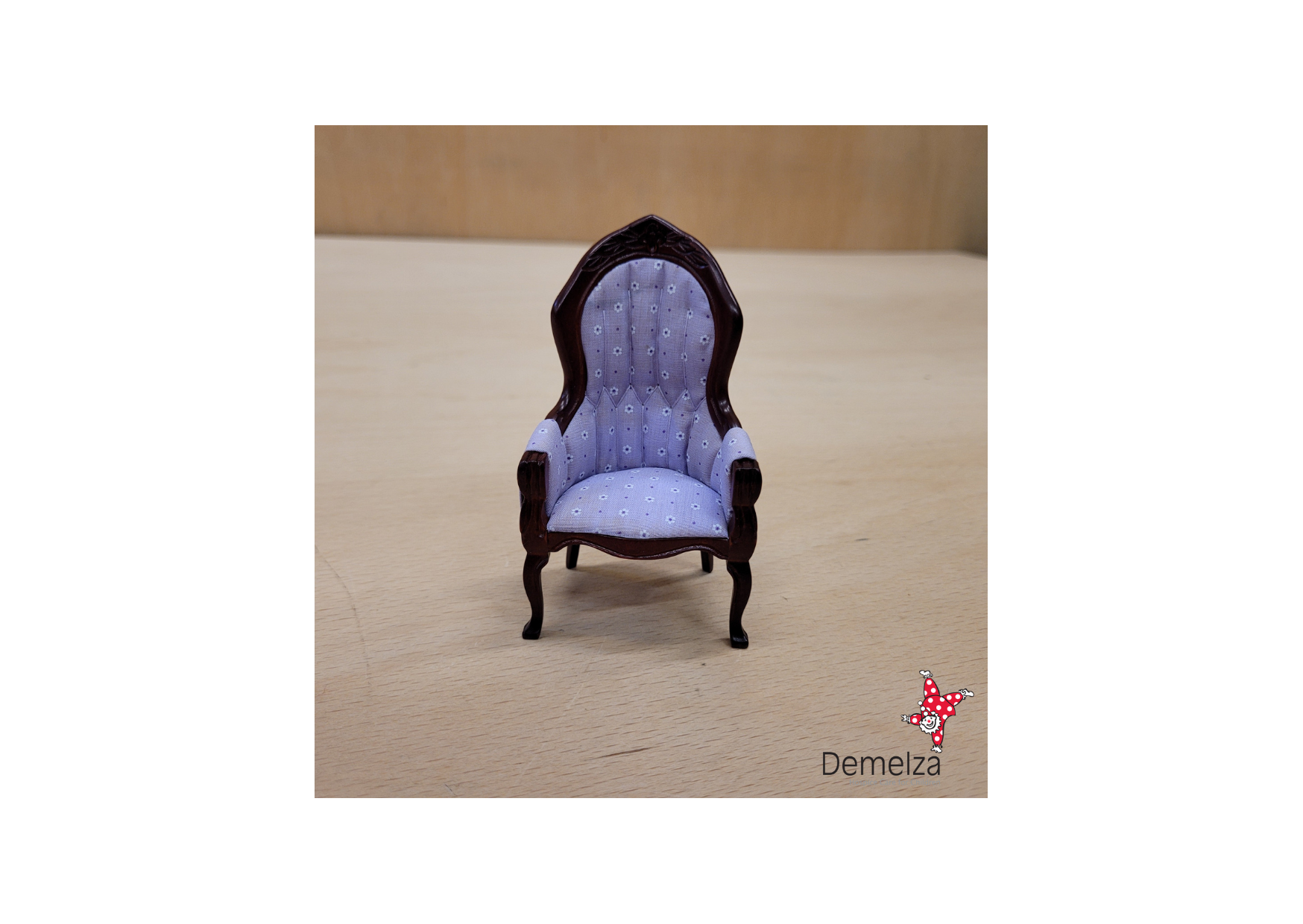 Dolls House 1:12 Scale Mahogany Chair Main Front View