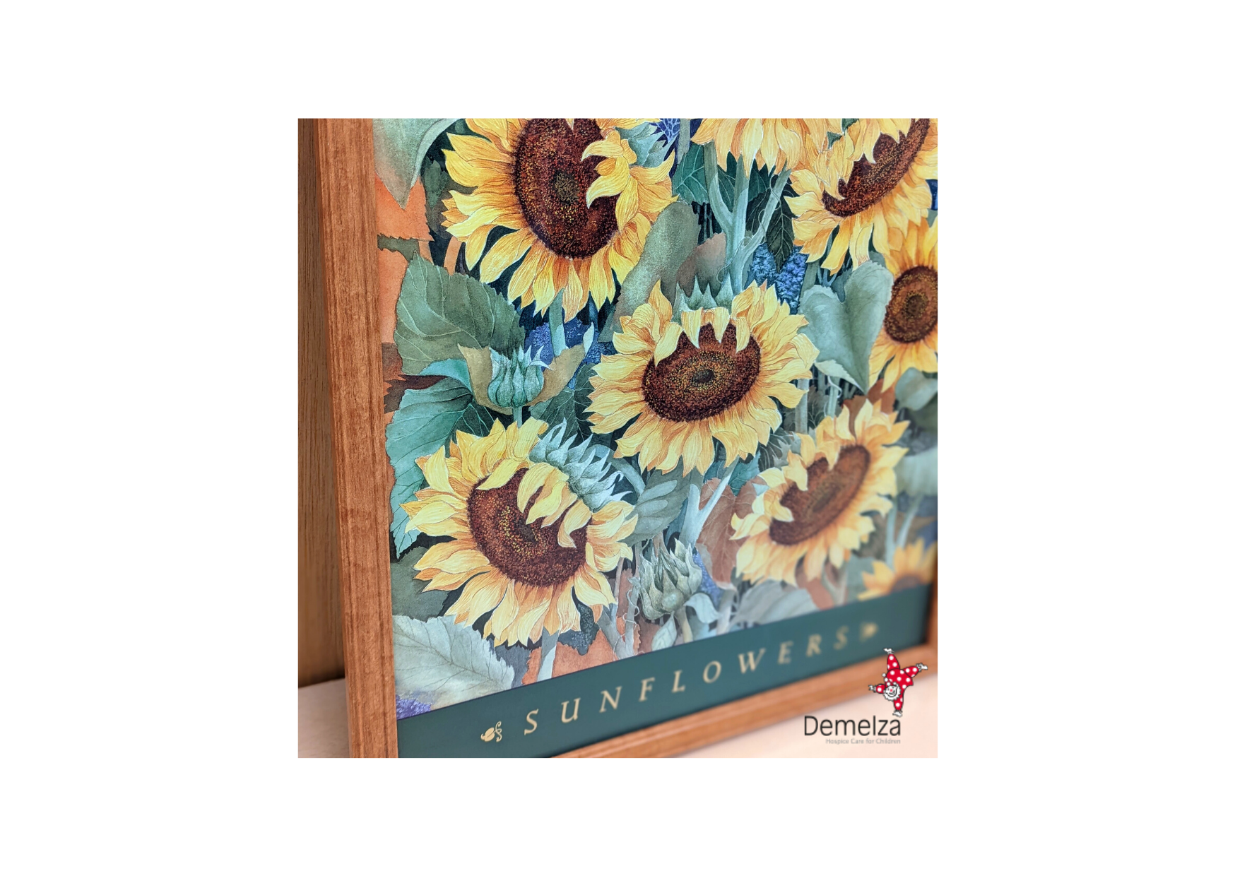  Sunflowers Poster Print in Brown Wooden Frame