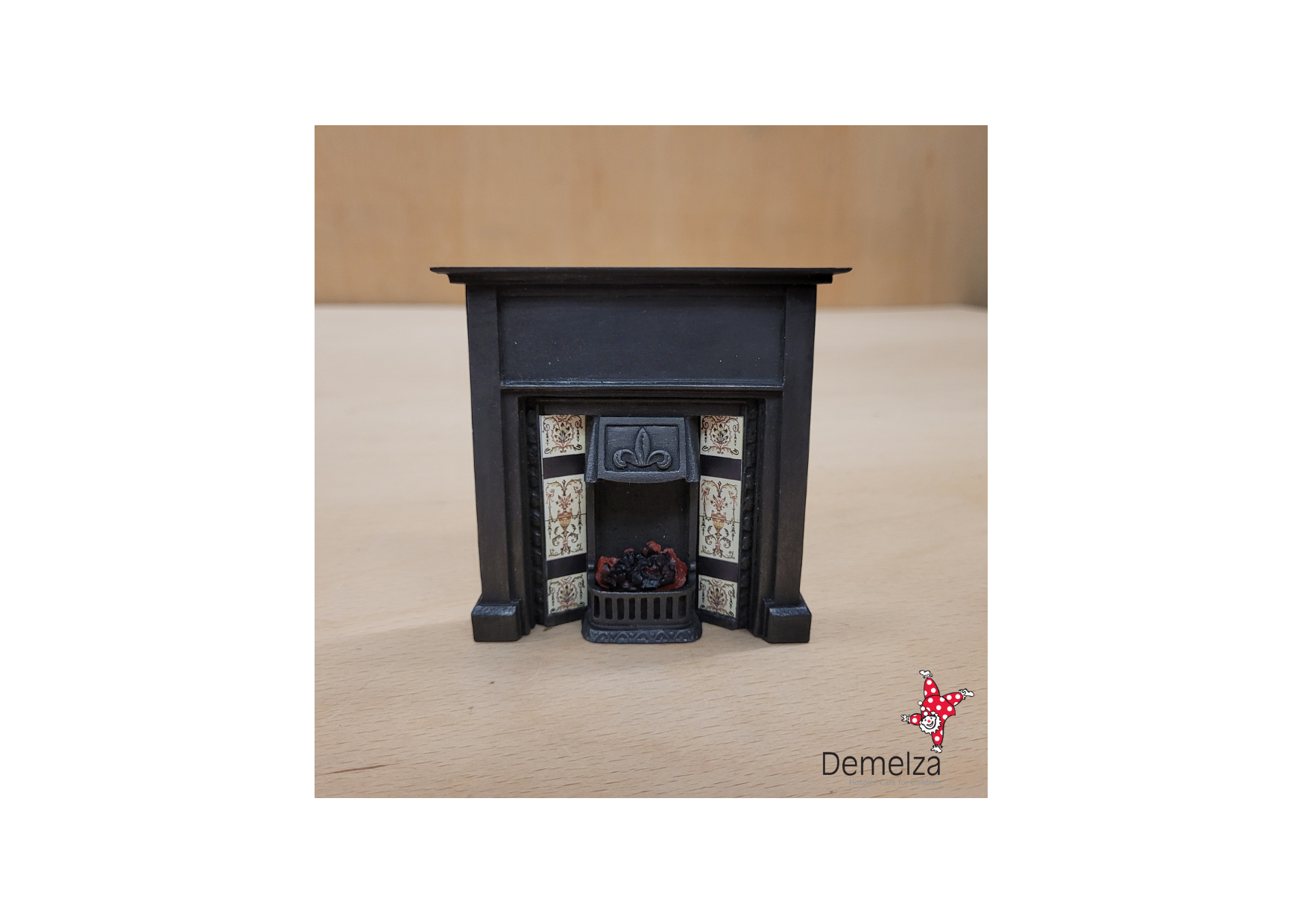 Dolls House 1:12 Scale Fireplace with White Tile Main Front View