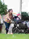 Family walking into Demelza Kent reception