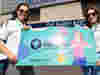 Community fundraisers with Demelza sign