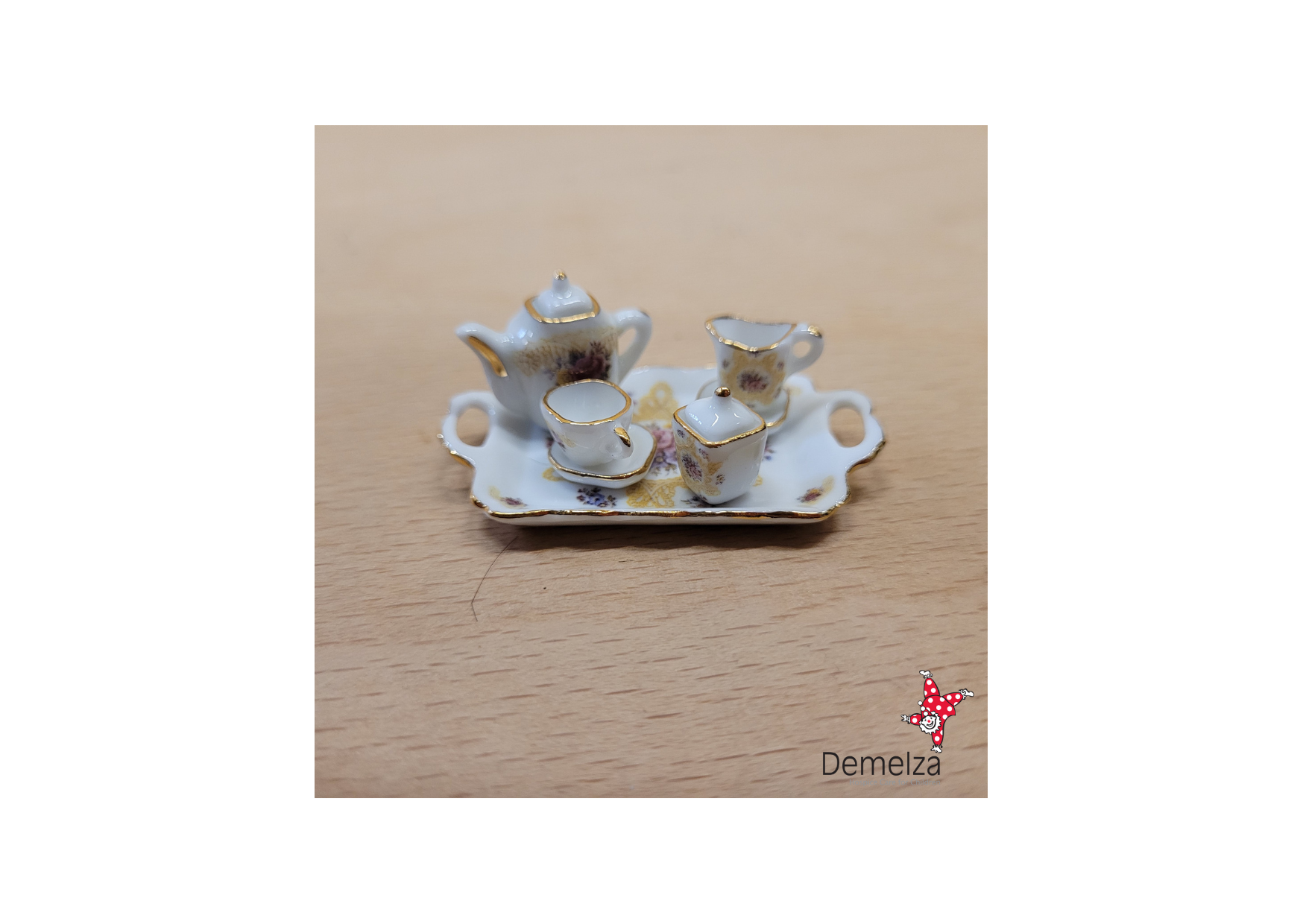 Dolls House 1:12 Scale Petite Porcelaine Coffee Set Front View