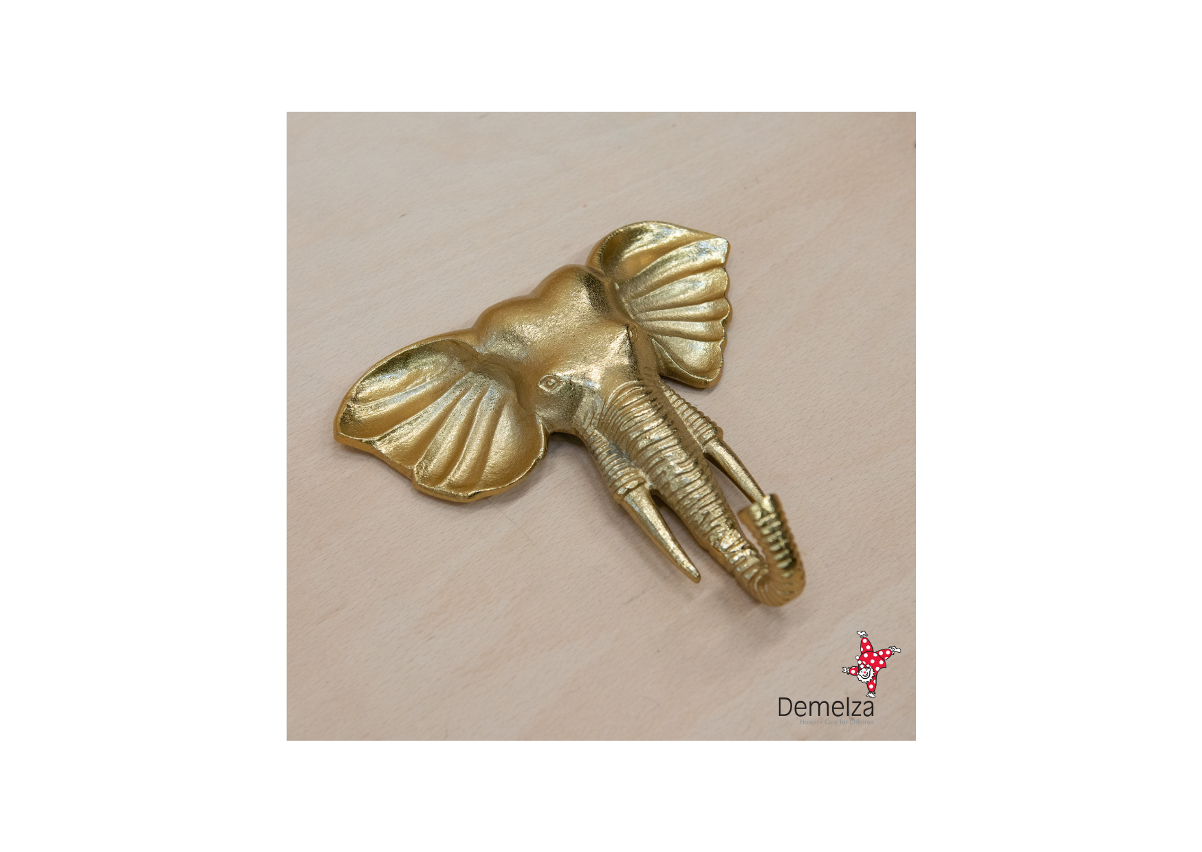Gold Elephant Wall Decoration Side Angle View