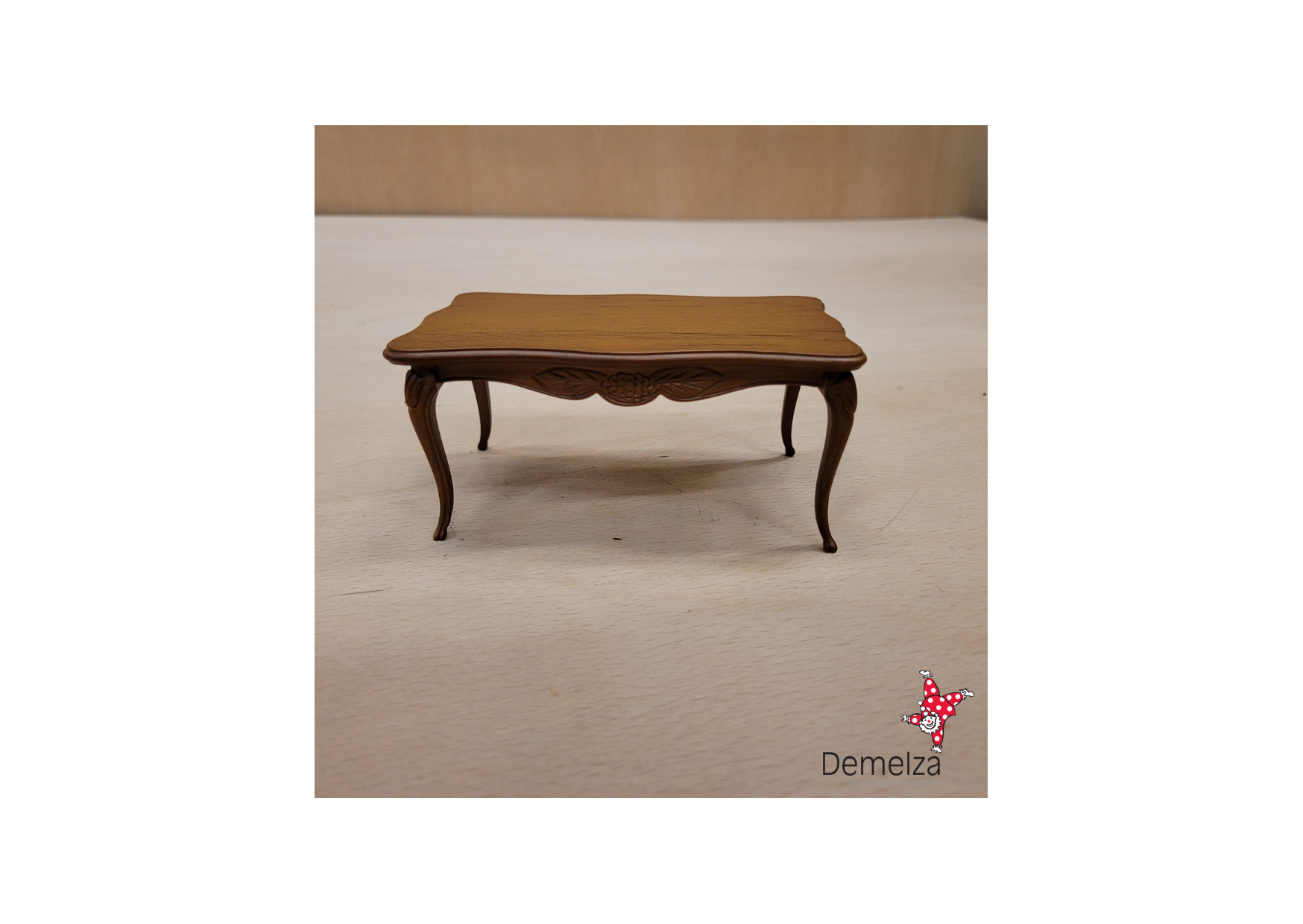 Dolls House 1:12 Scale Walnut Dining Table Rectangle Front