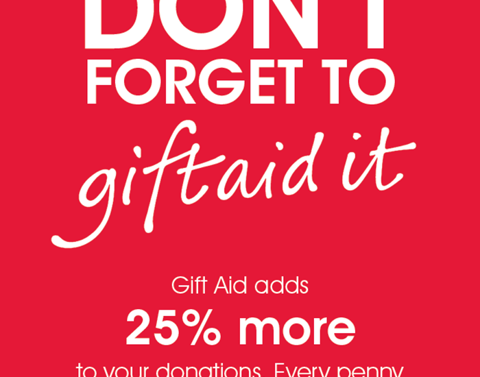 Don't forget to Gift Aid your retail donations