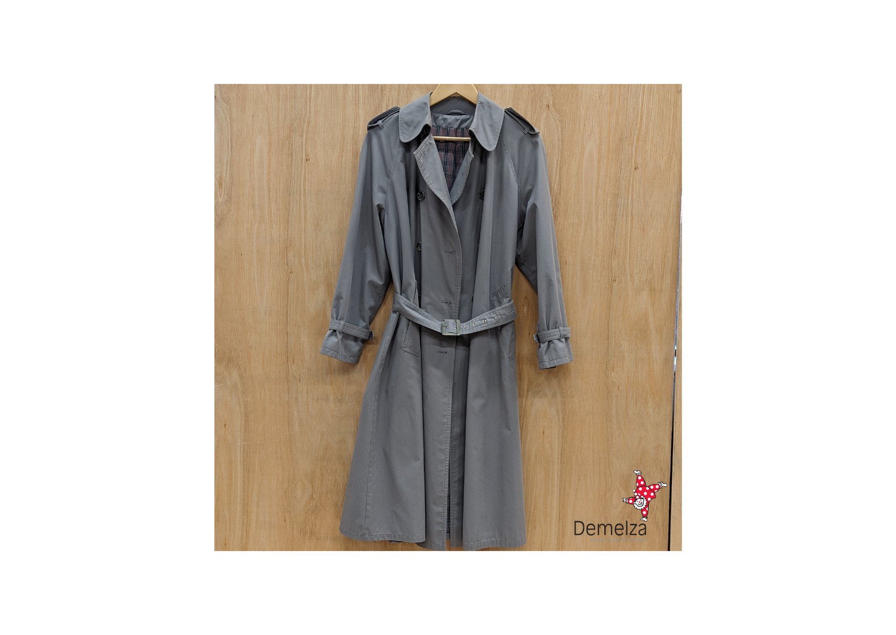 Vintage grey trench coat front
