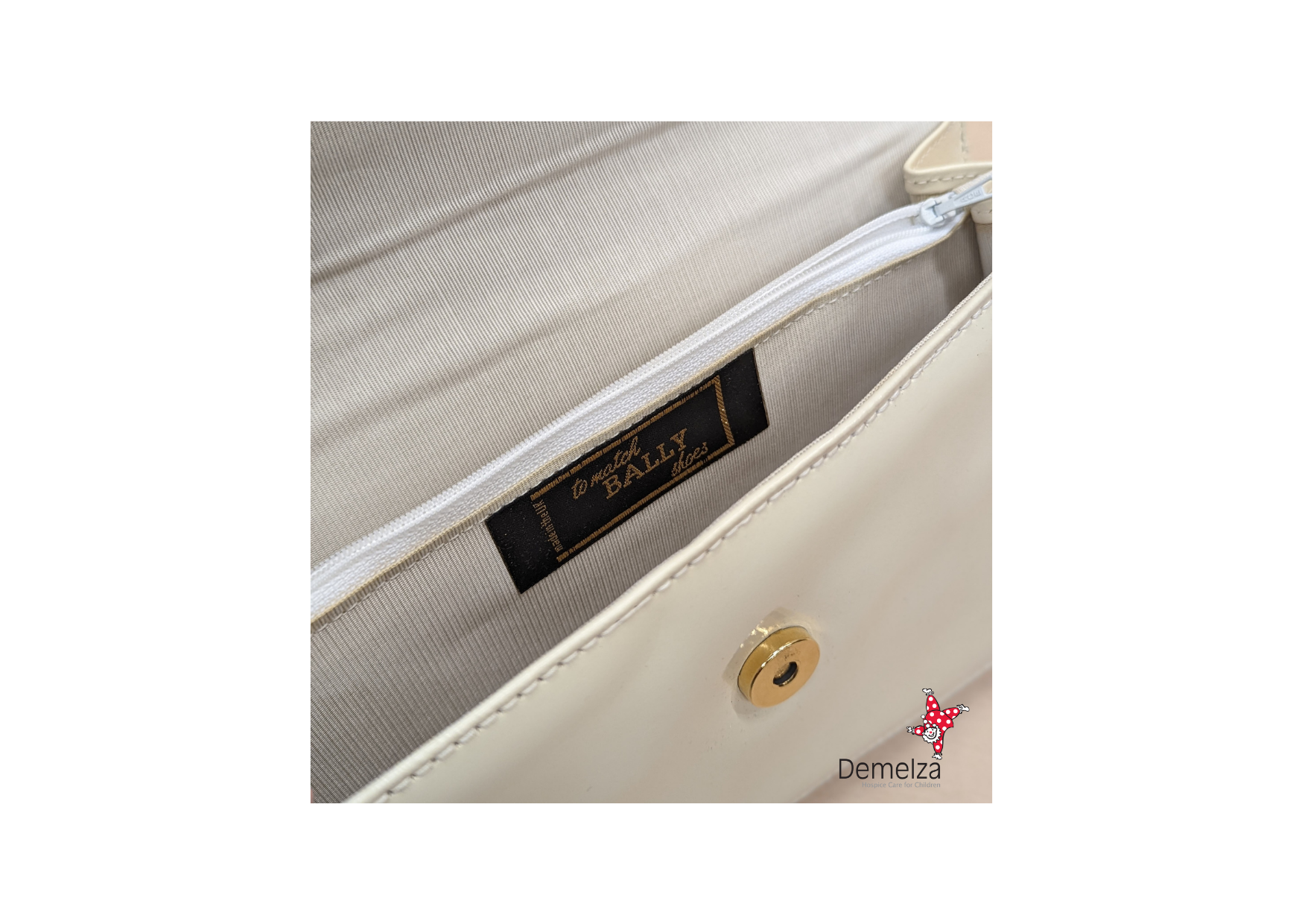 Vintage cream Bally Clutch bag with bow detail