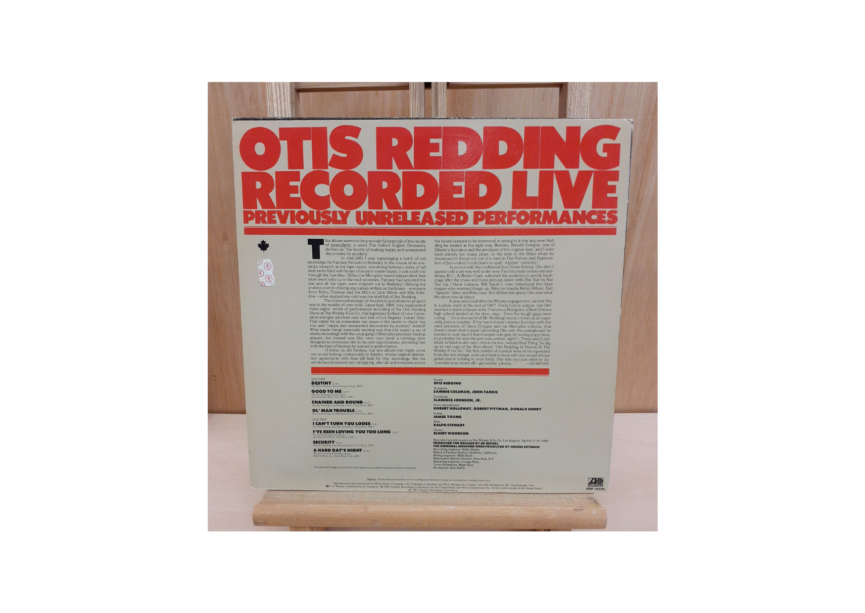 Otis Redding - Recorded Live Rear View