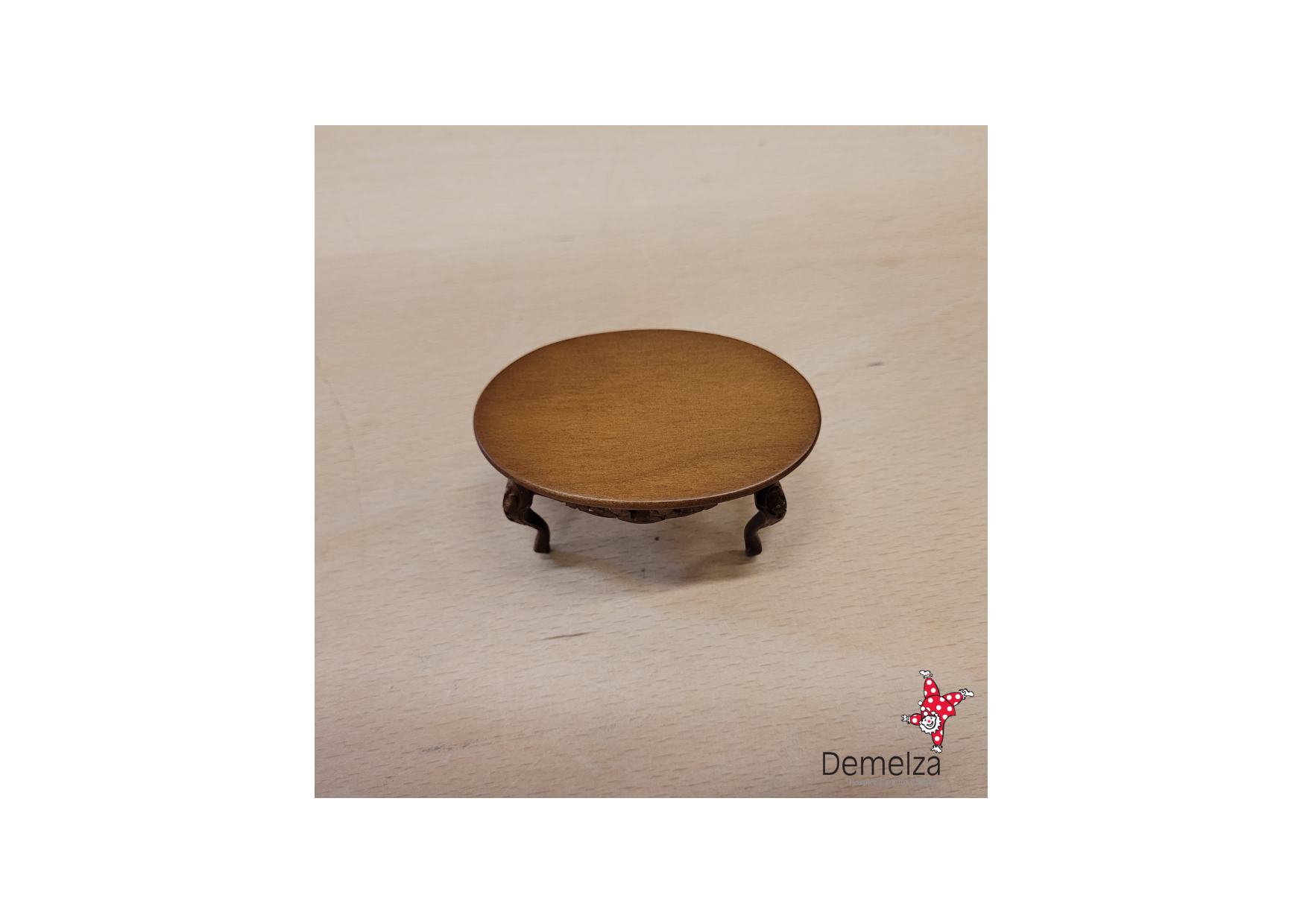 Dolls House 1:12 Scale Walnut Coffee Table Top View