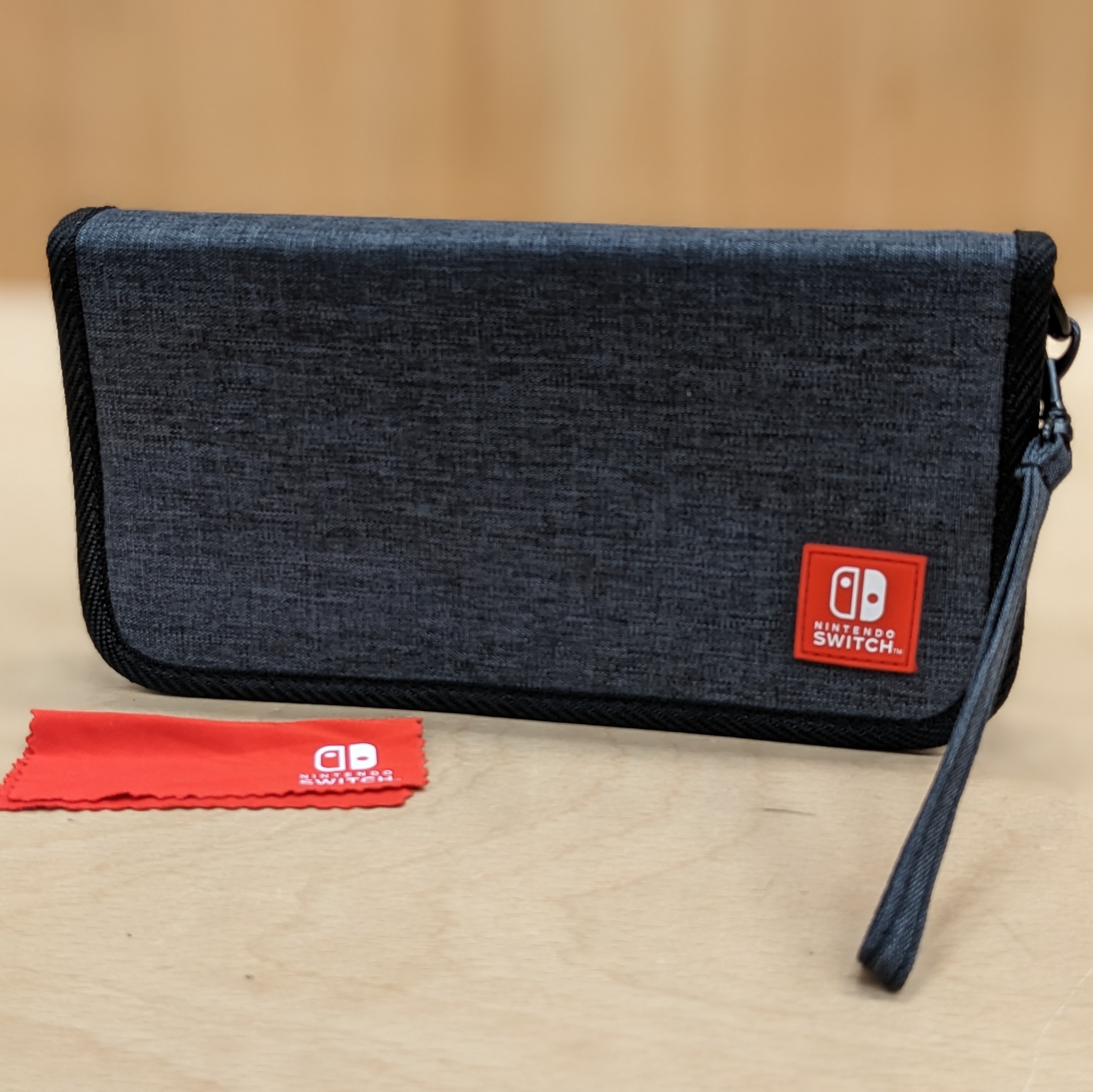 Nintendo Switch carry case official grey fabric with cleaning screen cloth