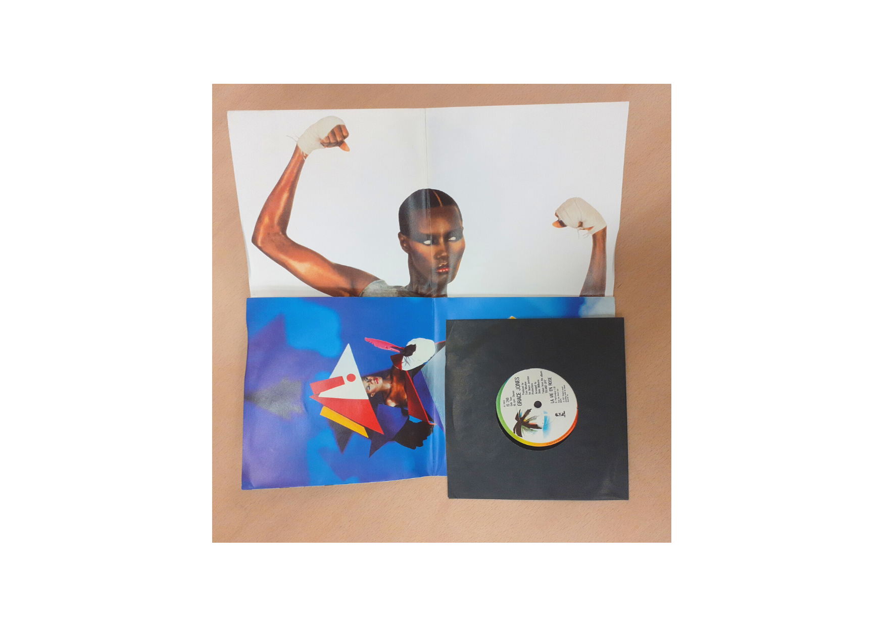 Grace Jones -Pull Up To The Bumper 7" Single Fold Out Poster Complete