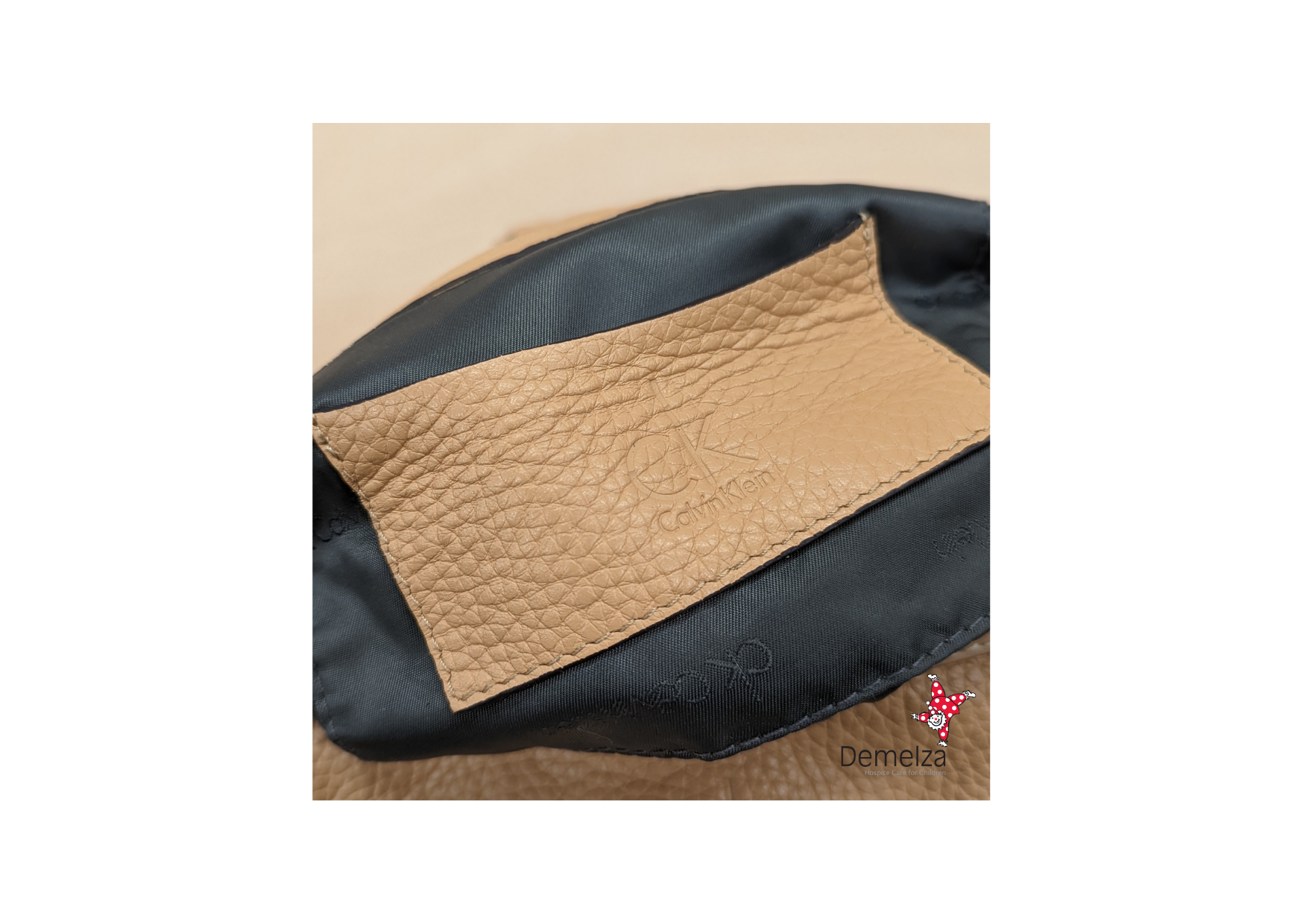 Beige and tan cylindrical Calvin Klein Handbag