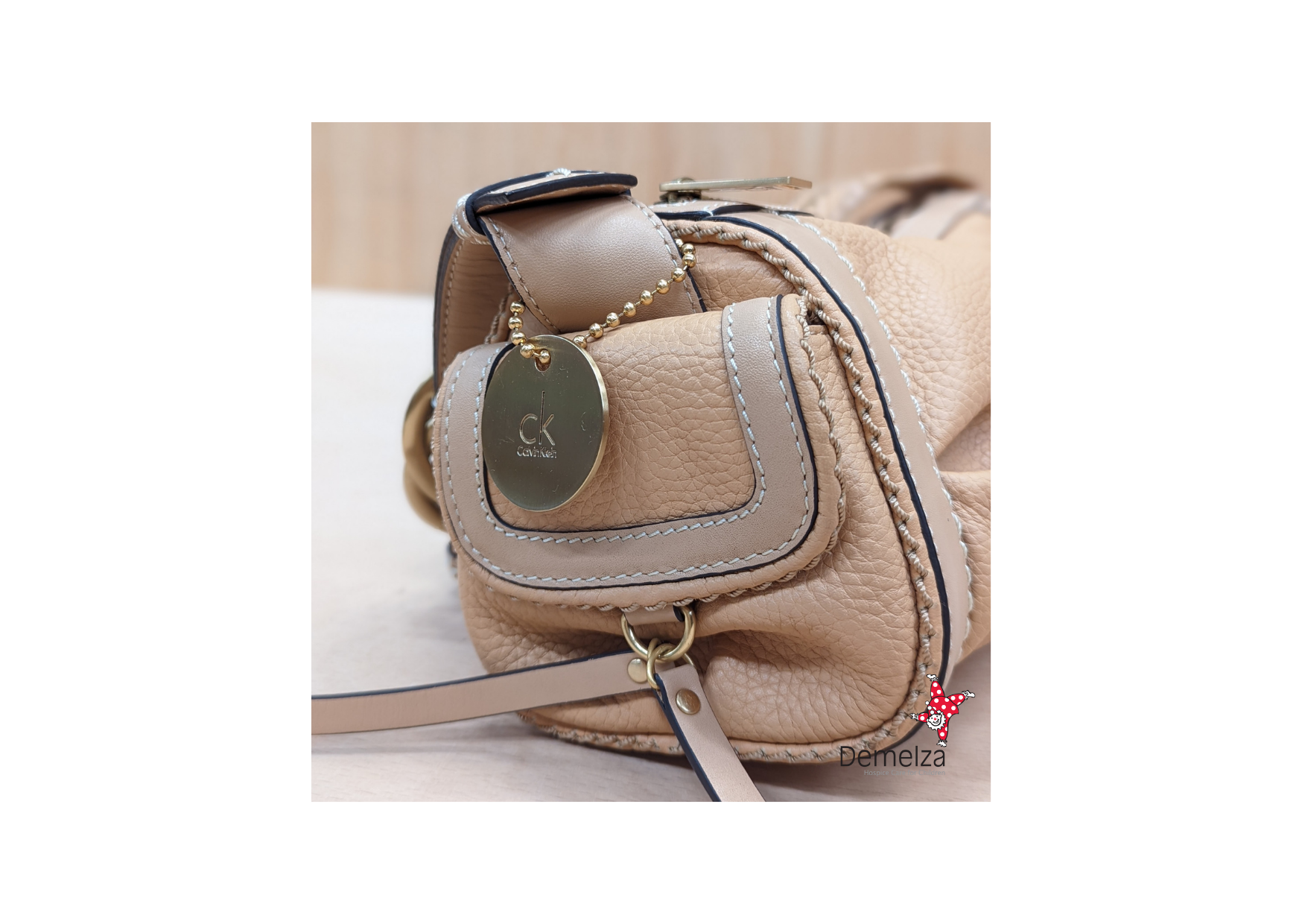 Beige and tan cylindrical Calvin Klein Handbag