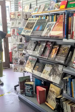 Book shelves at the Herne Bay book shop.