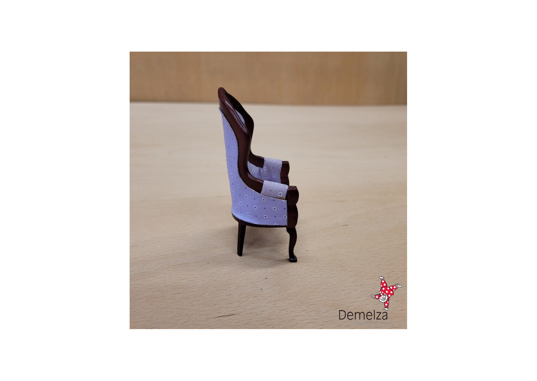 Dolls House 1:12 Scale Mahogany Chair Side View