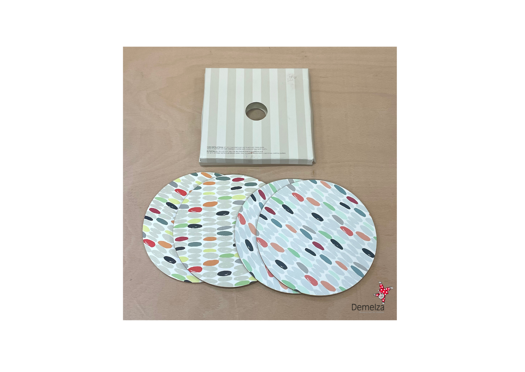 Set of Four Abstract Placemats and Box