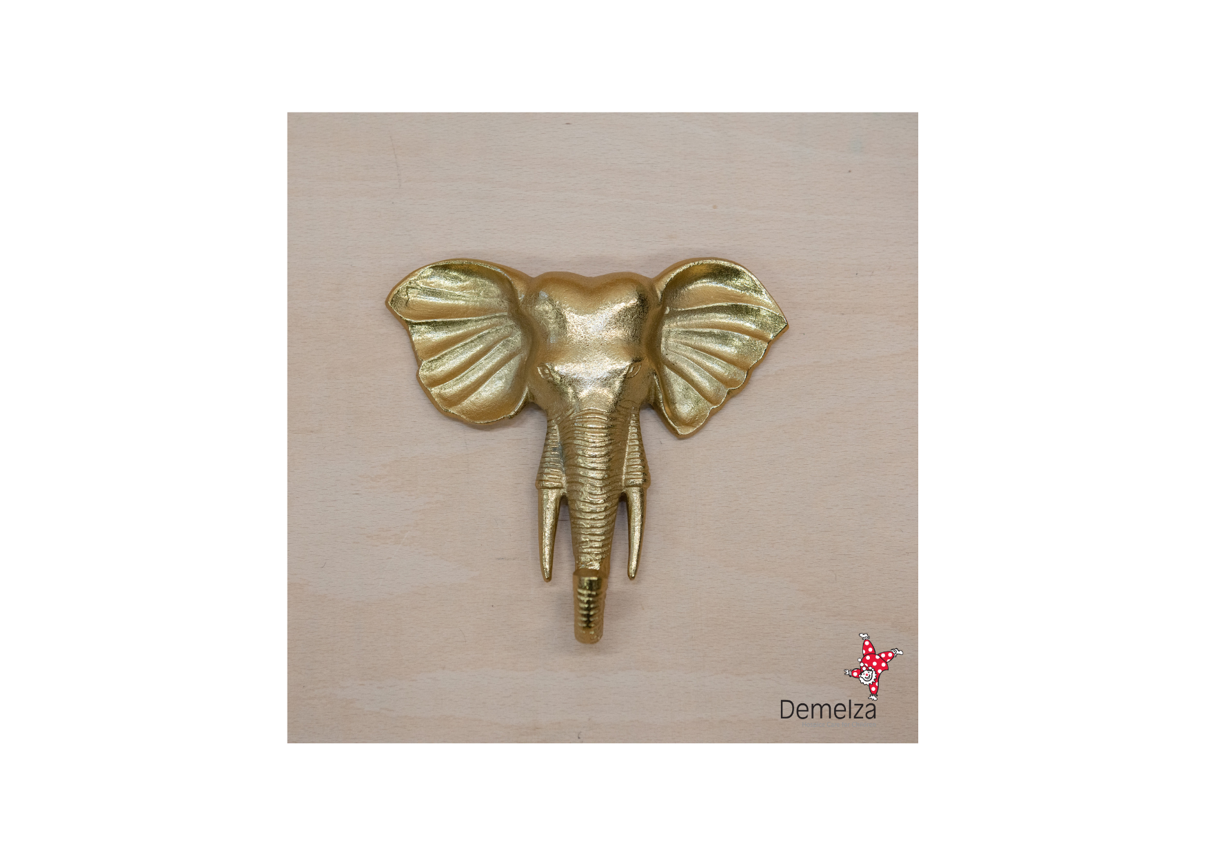 Gold Elephant Wall Decoration Front View