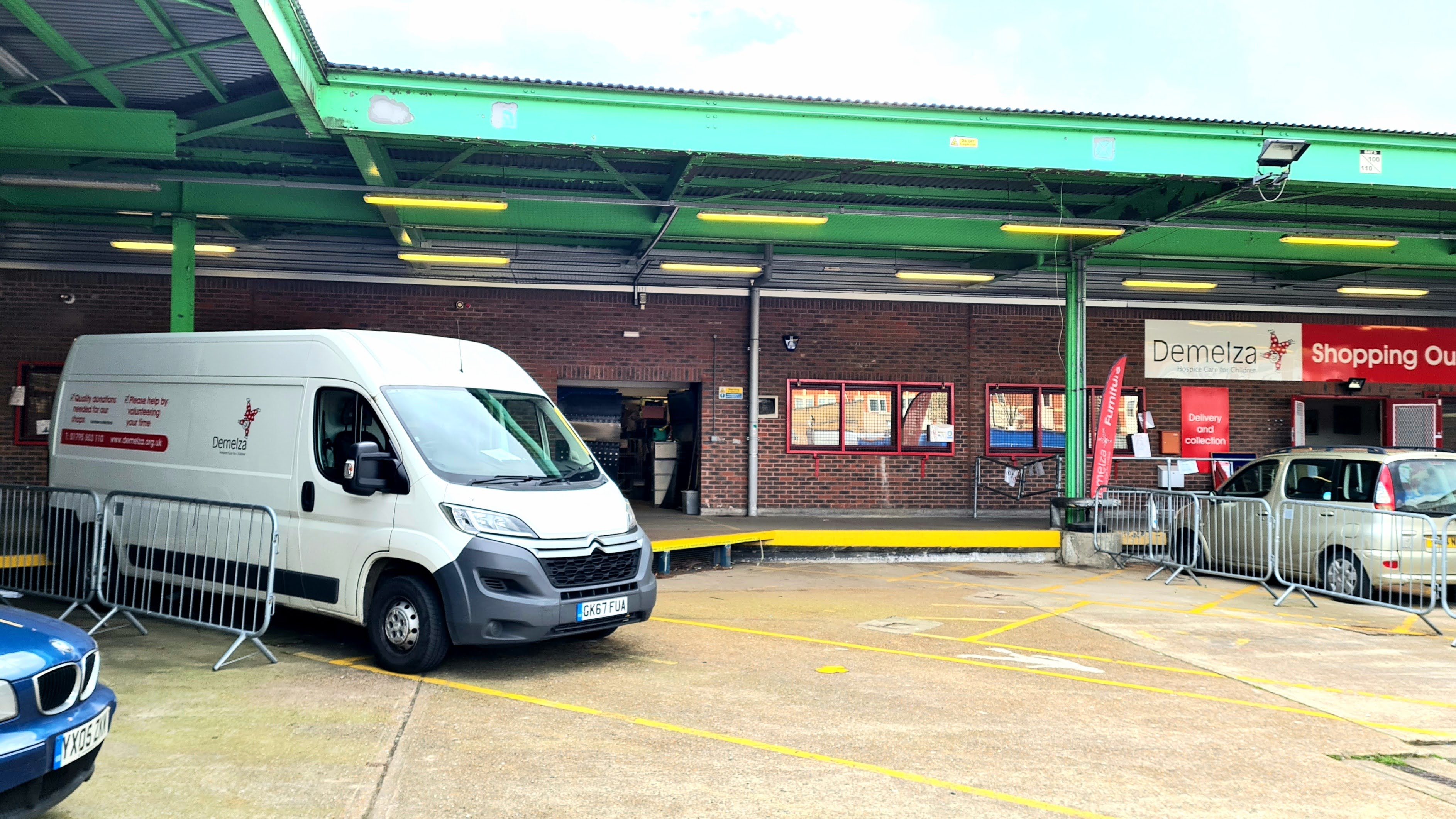 A Demelza van is parked up in the loading bay of the Maidstone Distribution Centre.