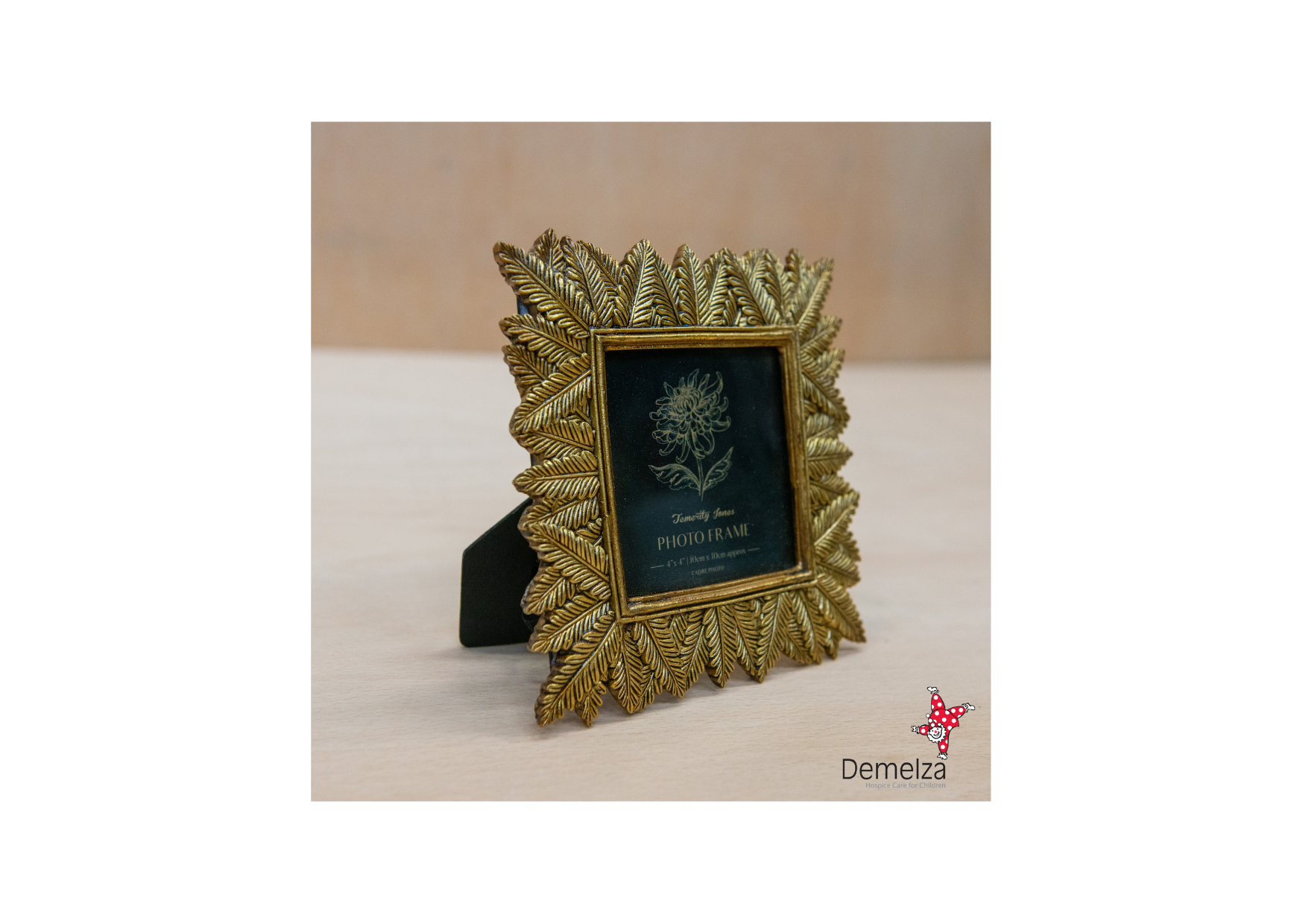 Gold Distressed Photo Frame 4" x 4" Front View Angle