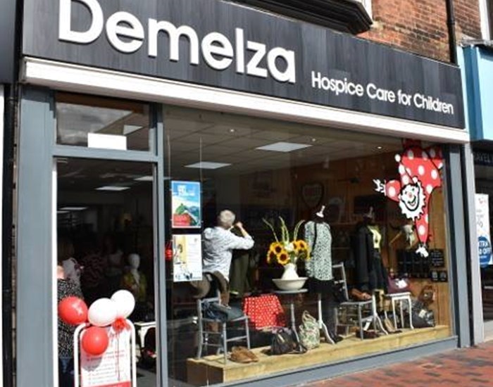 The exterior of Demelza's Tonbridge charity shop.