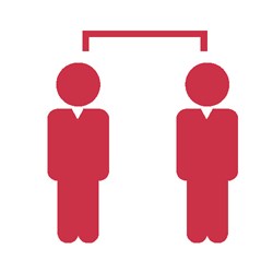 Staff voice icon depicting two people talking.