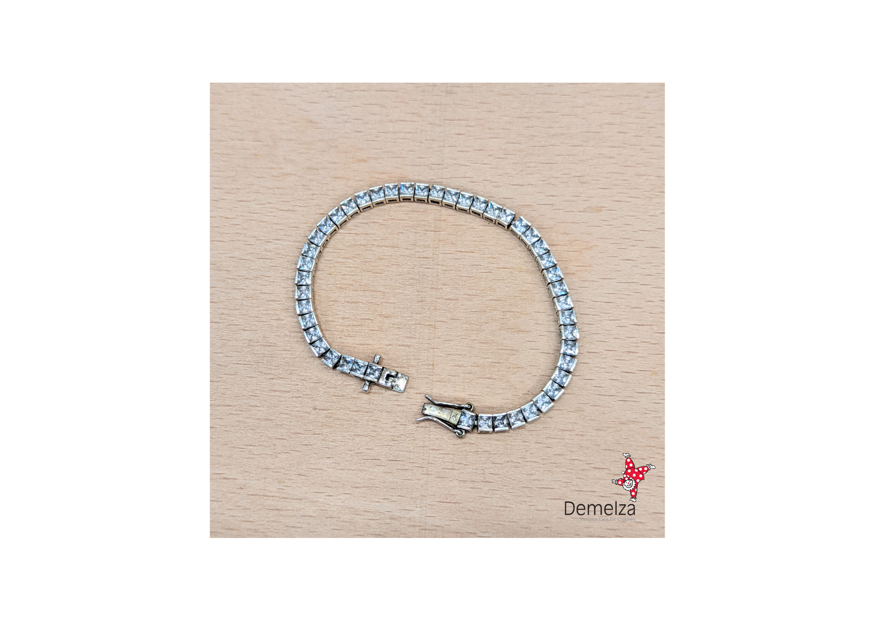 925 Sterling silver tennis bracelet with cubic zirconia inset stones 