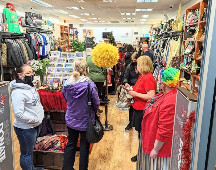 Customers enjoying browsing in Demelza's Hempstead Valley Charity Shop.