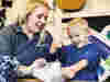 Image of child and staff doing memory making