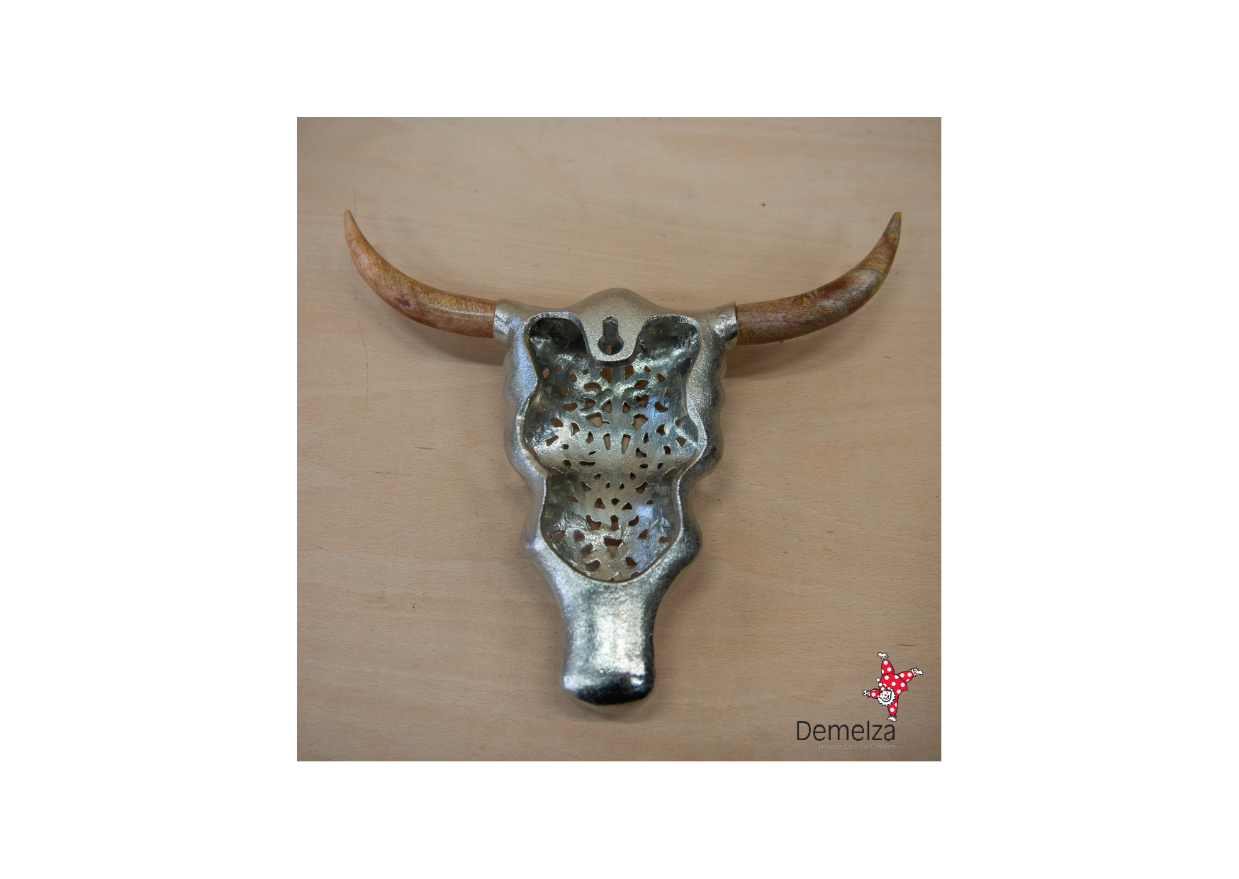 Buffalo Skull Wooden Horns Rear View
