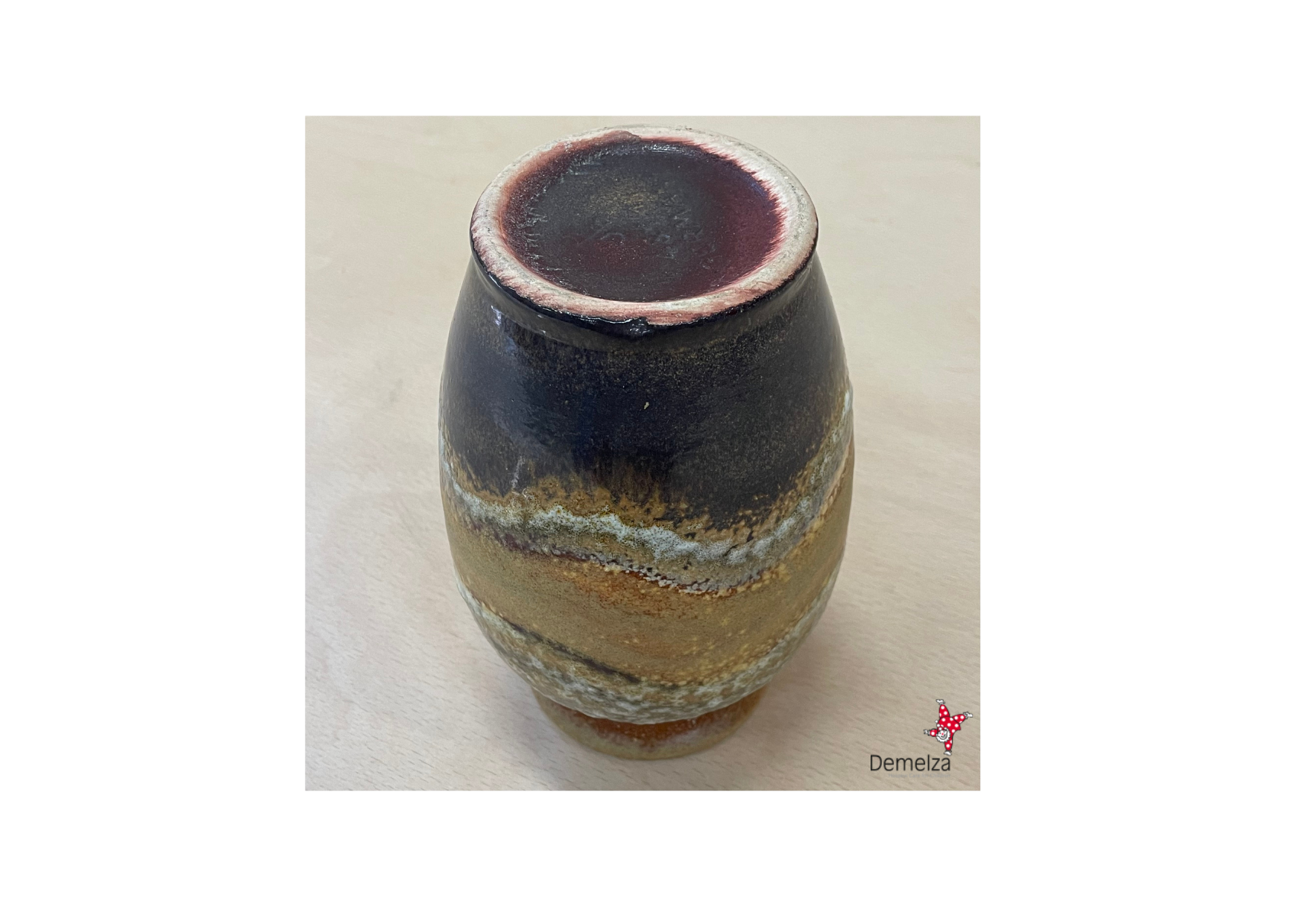 Vintage Germany Brown/White Small Vase