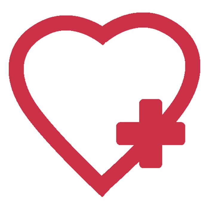 Heart shaped wellbeing and support icon.