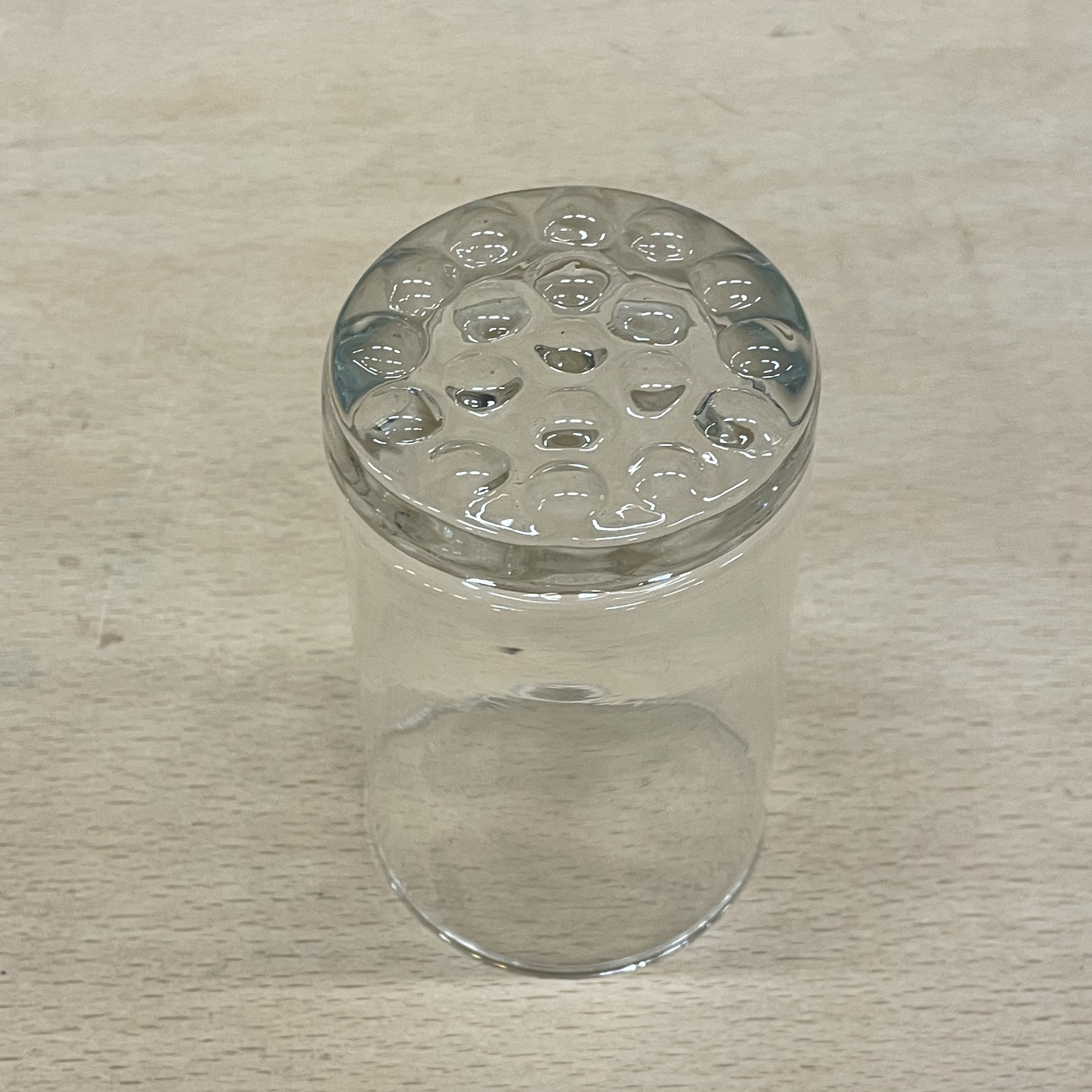 Bubble Base Detail of 1970's Ravenhead Hobnobs Glass