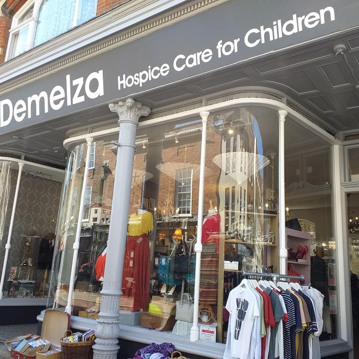 The exterior of Demelza's Rochester charity shop.