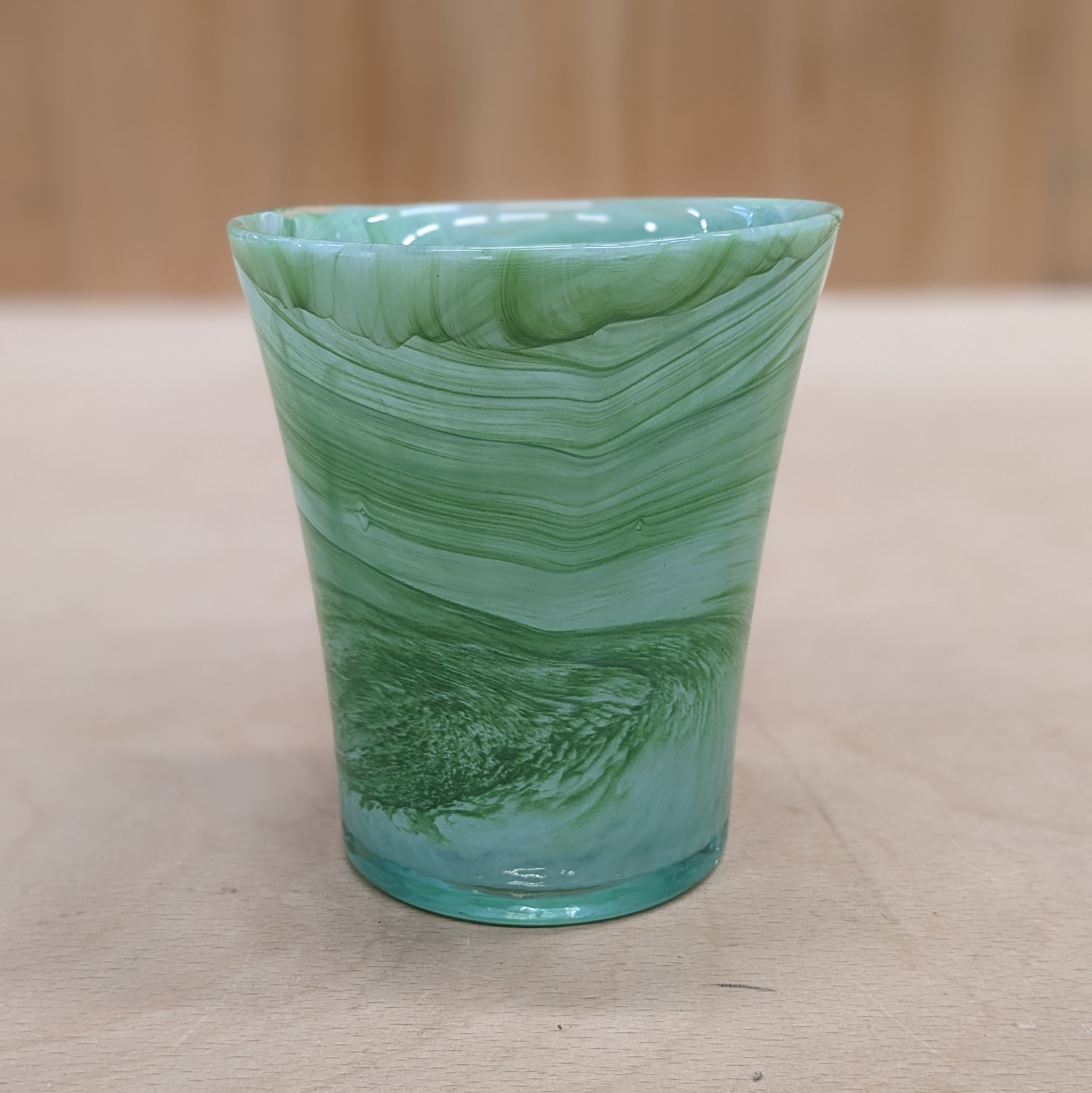Green marbled glass vase swirl pattern design main picture