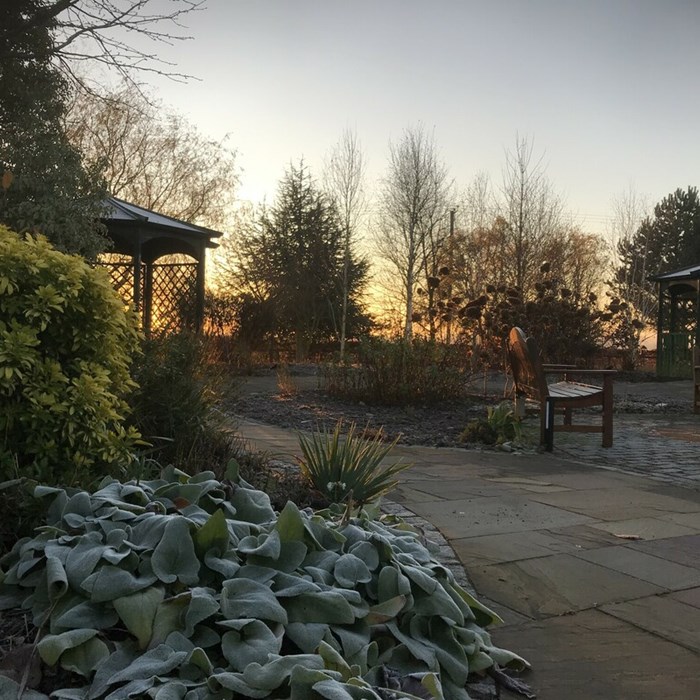The garden of tranquillity at Demelza's Kent hospice.